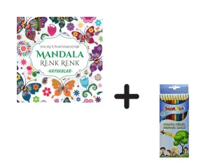 Mandala Renk Renk Hayvanlar ve Smart Kids Uzun Kuruboya 12 Renk (Kampanyalı Ürün)