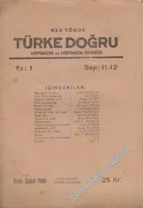 Türke Doğru Dergisi  - Sayı: 11 - 12    1  Ocak - Şubat