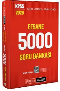 Pegem Yayınları 2026 KPSS Genel Yetenek Genel Kültür Efsane 5000 Tamamı Çözümlü Soru Bankası
