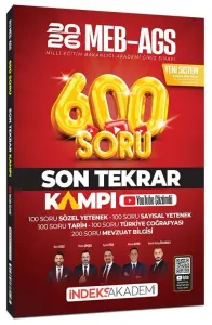 İndeks Akademi 2026 MEB-AGS Son Tekrar Kampı 600 Soru Bankası Youtube Video Çözümlü