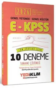 Yediiklim Yayınları 2026 EKPSS Genel Yetenek Genel Kültür Tüm Adaylar İçin Tamamı Çözümlü 10 Deneme