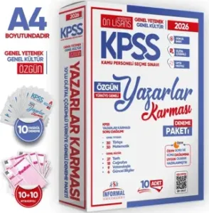 İnformal Yayınları 2026 KPSS ÖnLisans Yazarlar Karması GY-GK Türkiye Geneli Kurumsal 10'lu Deneme Paketi Dijital Çözümlü