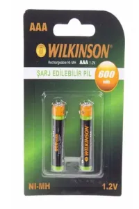 WILKINSON 2 Lİ AAA 600MAH ŞARJLI İNCE PİL