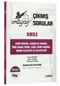 İmtiyaz Yayınları Hakimli HMGS 2026 Vergi Hukuku, Avukatlık Hukuku, Türk Hukuku Tarihi, Genel Kamu Hukuku, Hukuk Felsefesi Ve Sosyolojisi Çıkmıs Sorular