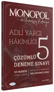 Monopol Yayınları 2026 Adli Yargı Hakimliği 5 Deneme Çözümlü
