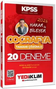 Yediiklim Yayınları 2026 KPSS Hakan Bileyen ile Coğrafya Tamamı Çözümlü 20 Deneme