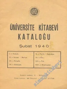 Üniversite Kitabevi Kataloğu, Şubat 1940 -        1940