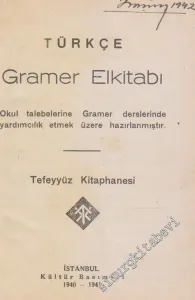 Türkçe Gramer El Kitabı CİLTLİ -        1941