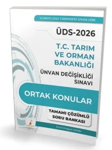 Pelikan Yayınları 2026 ÜDS T.C. Tarım ve Orman Bakanlığı Ünvan Değişikliği Sınavı Ortak Konular Tamamı Çözümlü Soru Bankası