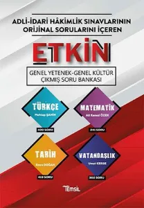 Adli İdari Hakimlik Sınavlarının Orjinal Sorularını İçeren Etkin Genel Kültür Genel Yetenek Çıkmış Soru Bankası
