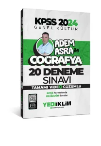 Yediiklim Yayınları KPSS Genel Kültür Adem Asra ile Coğrafya Tamamı Video Çözümlü 20 Deneme Sınavı