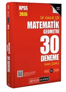 Pegem Yayınları 2026 KPSS Tüm Adaylar İçin Matematik-Geometri 30 Deneme Tamamı Çözümlü