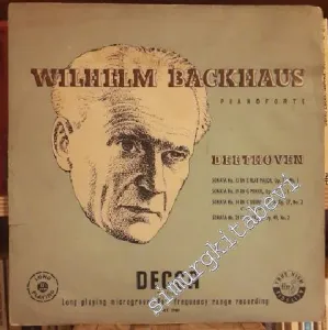33 LP PLAK VINYL: Wilhelm Backhaus,  Sonata No. 13 In E Flat Major Op. 27, No. 1 - Sonata No. 19 In G Minor Op. 49, No. 1 - Sonata No. 14 In C Sharp Minor Op. 27, No. 2 (Moonlight) - Sonata No. 20 In G Major Op.49, No. 2 -