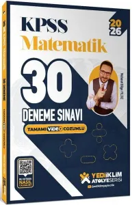 Yediiklim Yayınları 2026 KPSS Atölye Serisi Matematik 30 Deneme Sınavı Tamamı Video Çözümlü