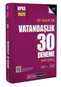 Pegem Yayınları 2026 KPSS Tüm Adaylar İçin Vatandaşlık 30 Deneme Tamamı Çözümlü