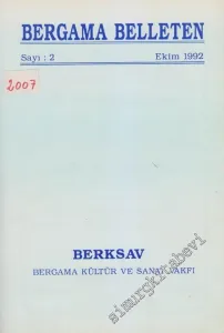 Bergama Belleten  - Sayı: 2      Ekim