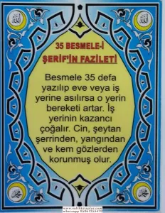 35 Besmele-i Şerif Pvc Cep Boy