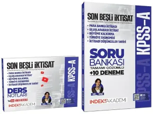 İndeks Akademi 2026 KPSS A Grubu Son Beşli İktisat Video Ders Notları ve Soru Bankası 2'li Set