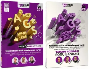 Yediiklim Yayınları 2026 MEB-AGS Ahenk Serisi Türk Milli Eğitim Sisteminin Genel Yapısı Video Ders Notları veSoru Bankası 2'li Set
