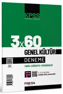 Marka Yayınları 2026 KPSS Genel Kültür Tarih-Coğrafya-Vatandaşlık 3 Deneme Çözümlü