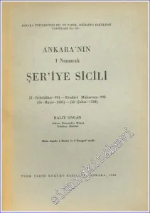 Ankara'nın Bir Numaralı Şer'iye Sicili -        1958