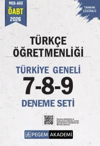 Pegem Yayınları 2026 MEB AGS ÖABT Türkçe Öğretmenliği Tamamı Çözümlü Türkiye Geneli 7-8-9 (3'lü Deneme Seti)