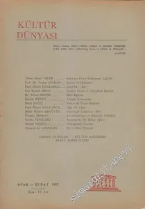 Kültür Dünyası  - Sayı: 13 - 14      Ocak - Şubat