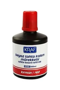 KRAF BEYAZ TAHTA KALEM MÜREKKEBİ 100ml 450G KIRMIZI
