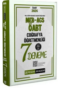 Pegem Yayınları 2026 MEB AGS ÖABT Coğrafya Öğretmenliği Tamamı Çözümlü 7 Deneme