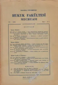 İstanbul Üniversitesi Hukuk Fakültesi Mecmuası - Sayı: 3 - 4  XVII     1951