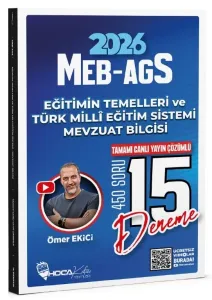 Hoca Kafası Yayınları 2026 MEB-AGS Eğitimin Temelleri ve Türk Milli Eğitim Sistemi, Mevzuat Bilgisi 15 Deneme Çözümlü