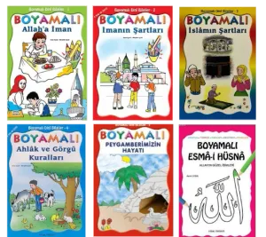 Çocuklar İçin Boyamalı Dini Bilgiler Seti (6 Kitap)