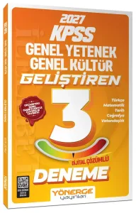 Yönerge Yayınları 2027 KPSS Genel Yetenek Genel Kültür Geliştiren 3 Deneme Çözümlü