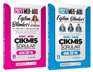 İndeks Akademi 2027 MEB-AGS Eğitim Bilimleri ve Türk Milli Eğitim Sistemi ÖSYM nin İndeksi Çıkmış Sorular Son 16 Yıl 1.2. Kitap 2'li Set