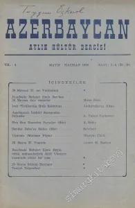 Azerbaycan - Aylık Kültür Dergisi - Sayı: 2-3 (38-39), Mayıs - Haziran 1955