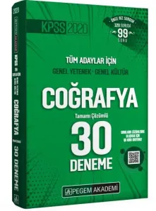 Pegem KPSS Genel Yetenek - Genel Kültür Coğrafya 30 Deneme 2020-YENİ