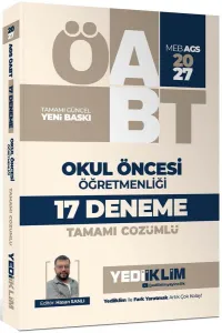 Yediiklim Yayınları 2027 MEB AGS ÖABT Okul Öncesi Öğretmenliği Tamamı Çözümlü 17 Deneme