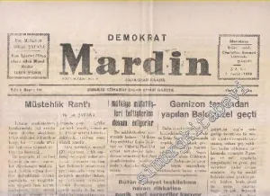 Demokrat Mardin - Sayı: 108  Yıl: 1    Aralık 1954
