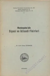 Montesquieu'nin Siyasi ve İktisadi Fikirleri -        1956