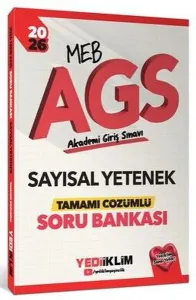 Yediiklim Yayınları 2026 MEB AGS Sayısal Yetenek Tamamı Çözümlü Soru Bankası