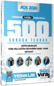 Yediiklim Yayınları 2026 AGS Eğitim Bilimleri Türk Milli Eğitim Sistemi Mevzuat Son Viraj Serisi Tamamı Yazılı Çözümlü 500 Soruda Genel Tekrar