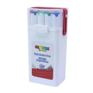 GLOBOX ÇİFT UÇLU MARKER KALEM 12'Lİ SET