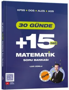 Zorlu Eğitim KPSS DGS ALES AGS 30 Günde Matematik +15 Net Soru Bankası
