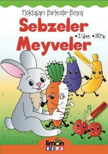 Sebzeler Meyveler-Noktaları Birleştir-Boya