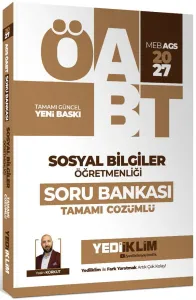 Yediiklim Yayınları 2027 MEB AGS ÖABT Sosyal Bilgiler Öğretmenliği Tamamı Çözümlü Soru Bankası