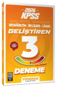 Yönerge Yayınları 2026 KPSS Genel Yetenek Genel Kültür Geliştiren 3 Deneme Çözümlü