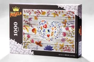 Aşk Serisi - Çiçekli Kalp 1000 Parça Puzzle