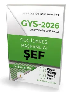 Pelikan Yayınları 2026 GYS Görevde Yükselme Sınavı Göç İdaresi Başkanlığı Şef Tamamı Çözümlü 3 Deneme Sınavı