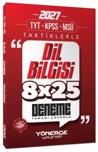 Yönerge Yayınları 2027 TYT KPSS MSÜ Taktiklerle Dil Bilgisi 8x25 Deneme Çözümlü
