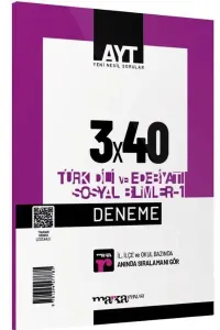 Marka Yayınları 2024 AYT Türk Dili ve Edebiyatı Sosyal Bilimler 1 3 x 40 Deneme